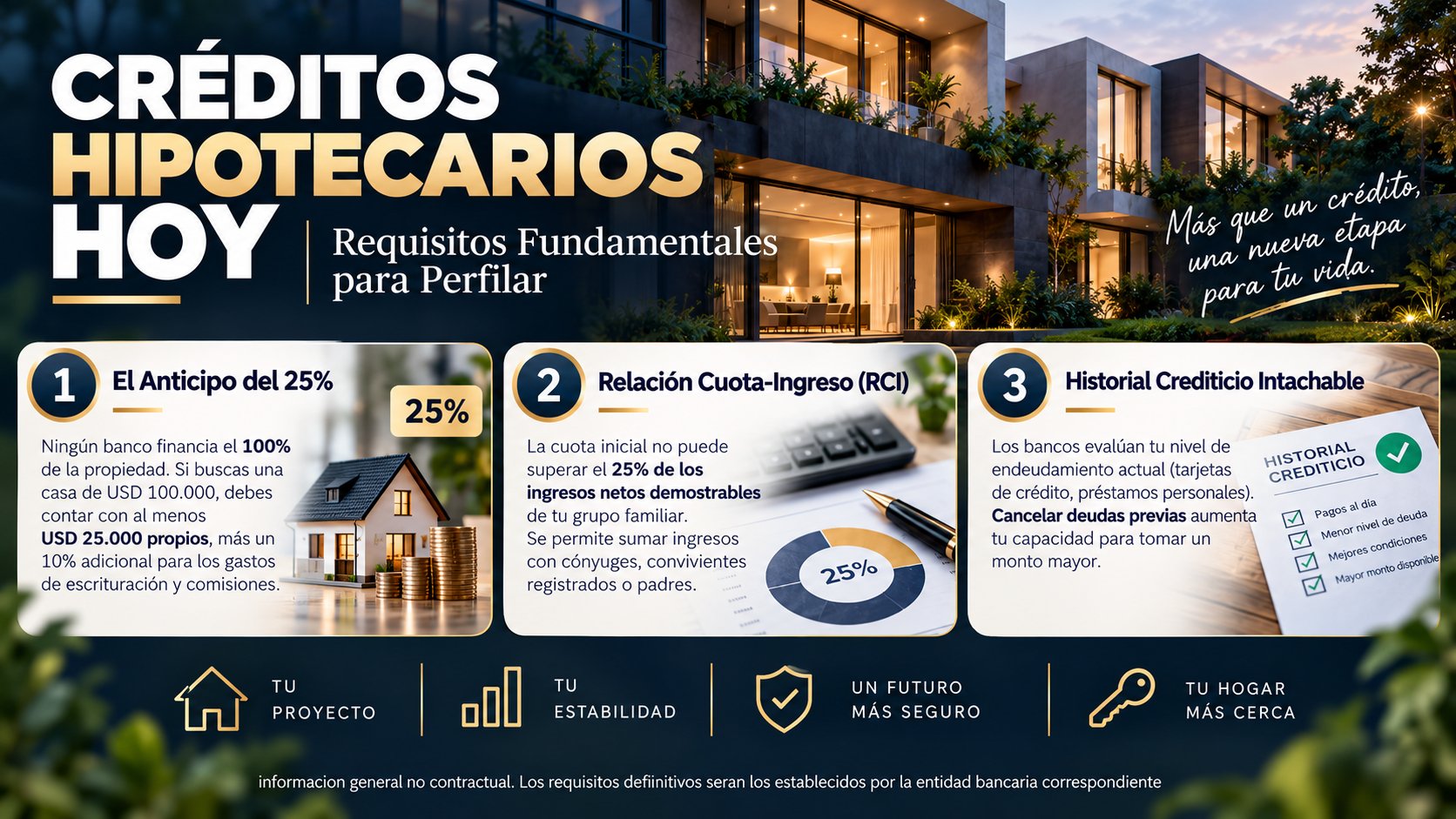 Créditos hipotecarios 2026: requisitos fundamentales para perfilar