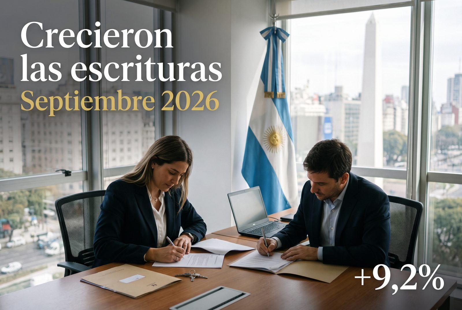 Escrituras septiembre 2026 CABA: firma de escritura de compraventa frente al Obelisco, suba del 9,2%